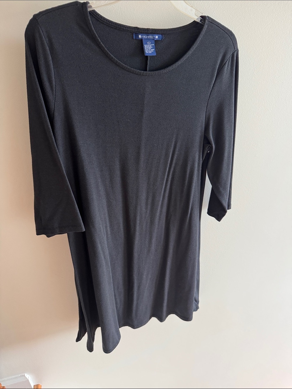 Architect Black Stretch Jersey Scoop Neck Top